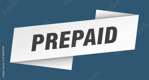 prepaid banner template. ribbon label sign. sticker