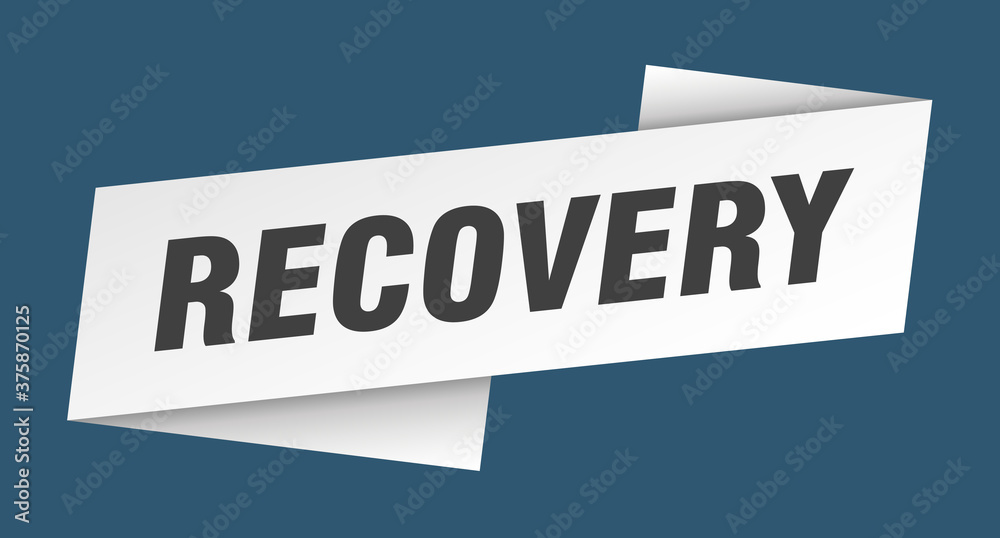 recovery banner template. ribbon label sign. sticker