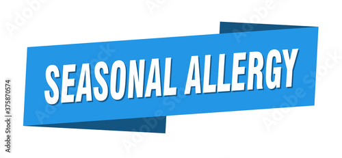 seasonal allergy banner template. ribbon label sign. sticker