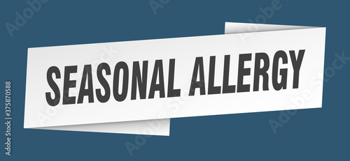 seasonal allergy banner template. ribbon label sign. sticker