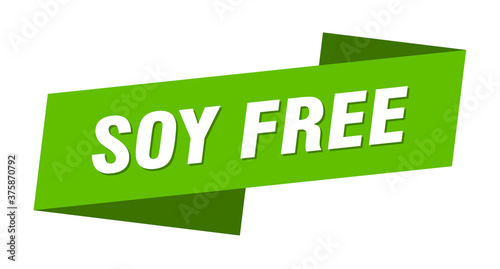 soy free banner template. ribbon label sign. sticker