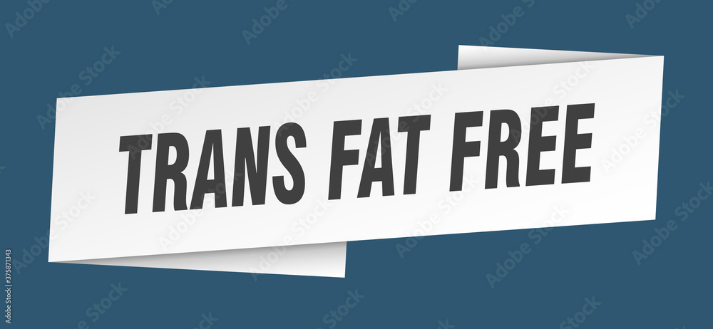 trans fat free banner template. ribbon label sign. sticker
