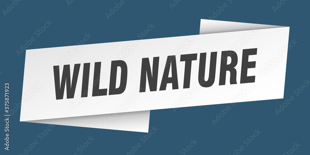wild nature banner template. ribbon label sign. sticker