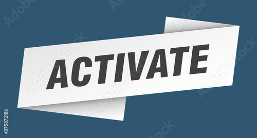 activate banner template. ribbon label sign. sticker