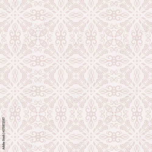 Orient vector classic pattern. Seamless pink abstract background with vintage elements. Orient pink background. Ornament for wallpaper and packaging