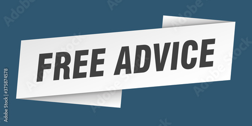 free advice banner template. ribbon label sign. sticker