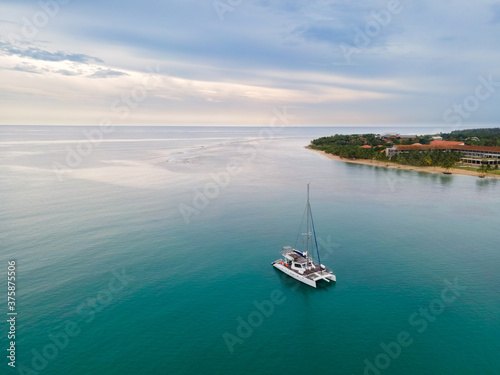 A lonely Catamaran in the Passikuda sea in East coast of Sri Lanka