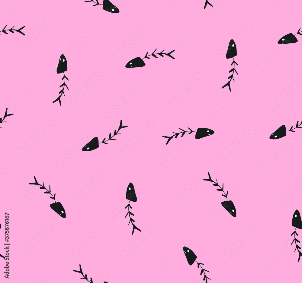Obraz premium Abstract Pastel Colors Fishbone Shapes Repeating Vector Pattern Isolated Background