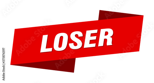 loser banner template. ribbon label sign. sticker