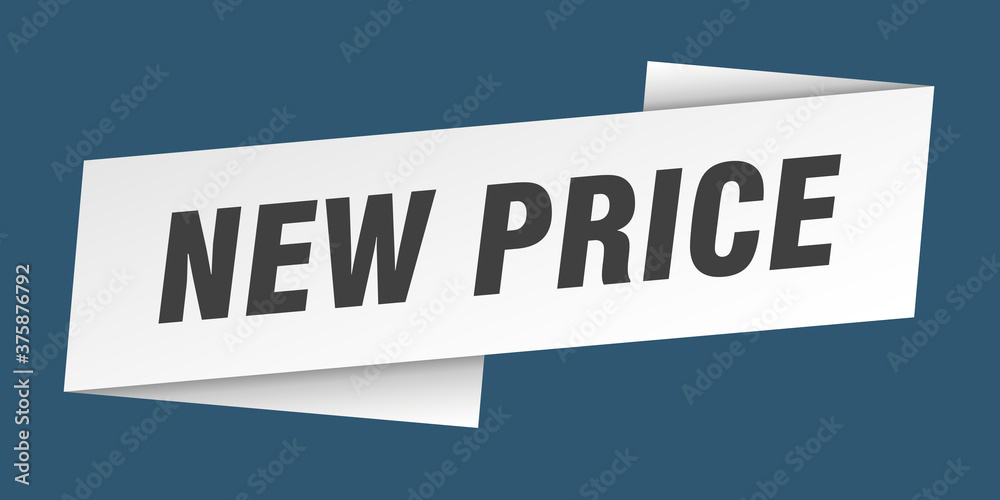 new price banner template. ribbon label sign. sticker