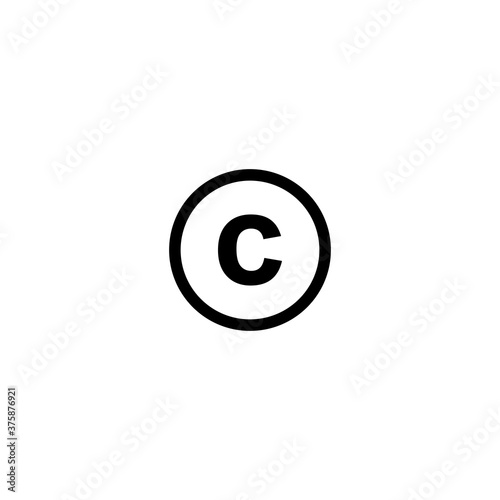 copyright mark icon vector symbol isolated illustration white background