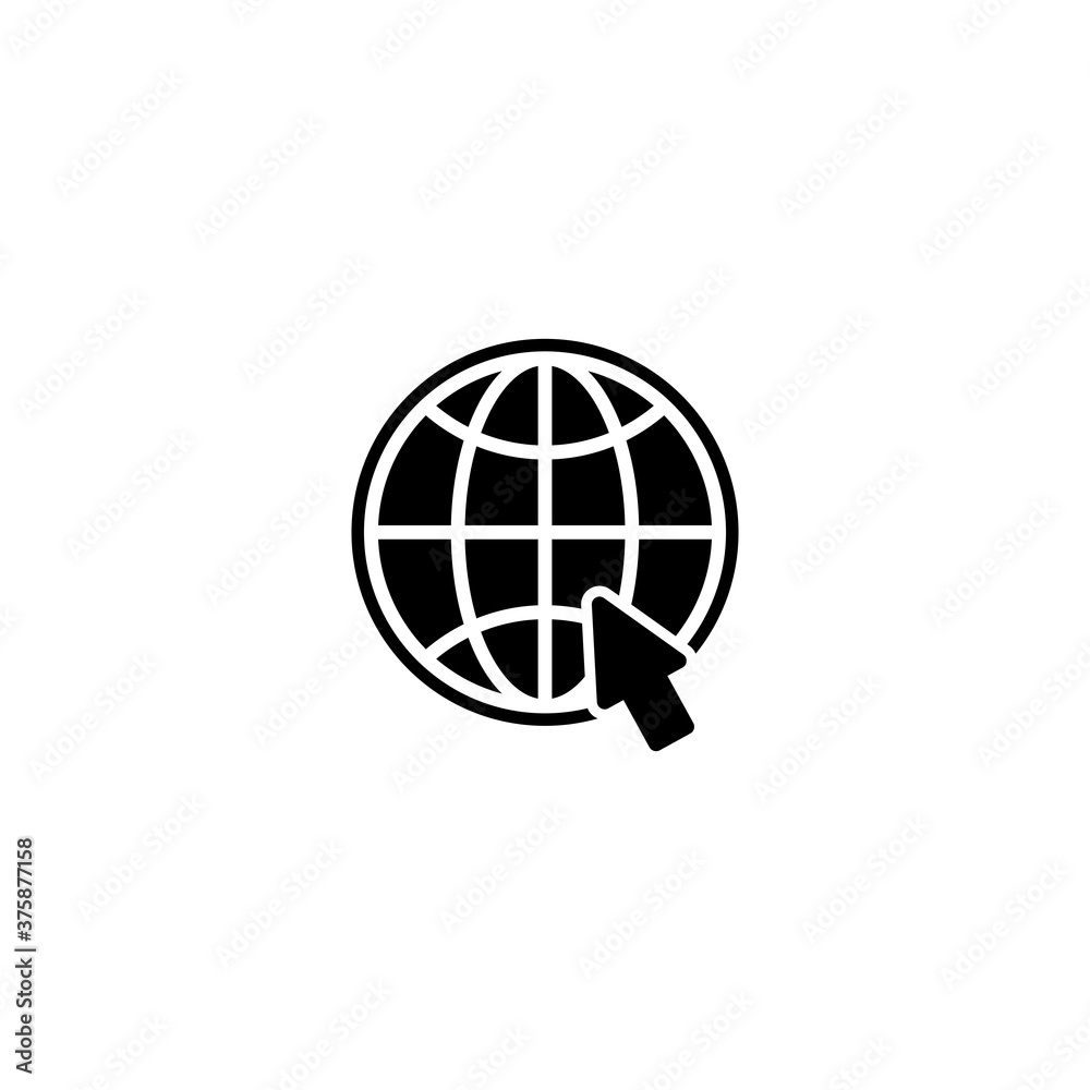 globe icon vector symbol of go to website isolated illustration white background globe icon vector symbol of go to website isolated illustration white background