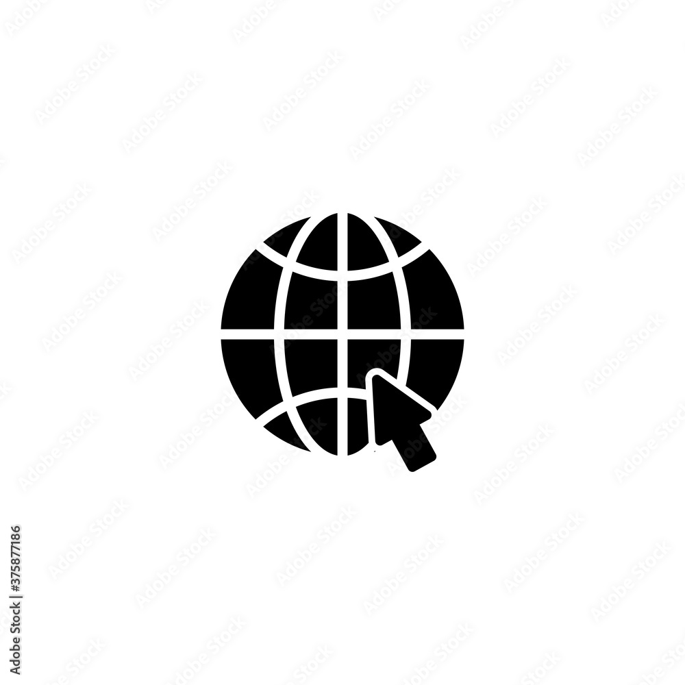 globe icon vector symbol of go to website isolated illustration white background globe icon vector symbol of go to website isolated illustration white background