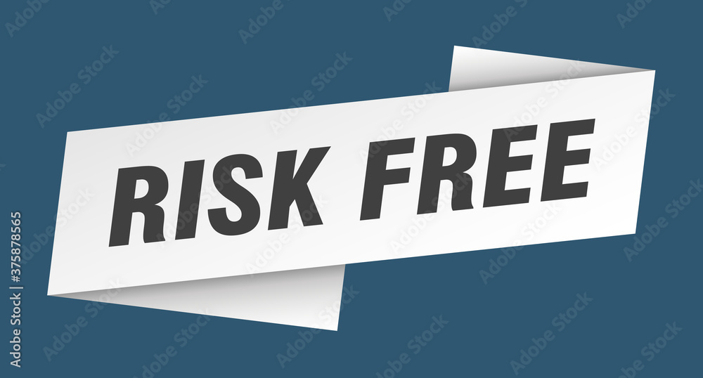 risk free banner template. ribbon label sign. sticker