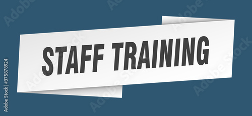 staff training banner template. ribbon label sign. sticker