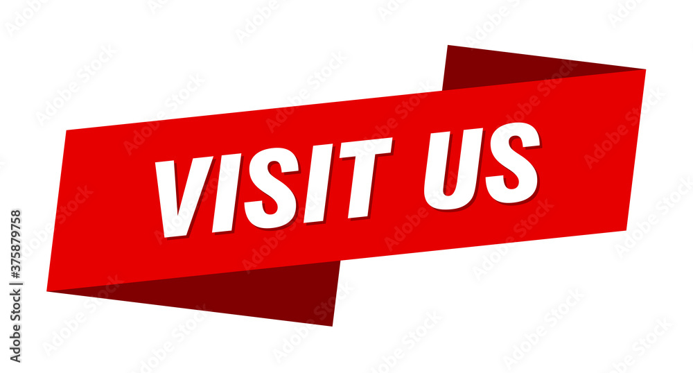 visit us banner template. ribbon label sign. sticker visit us banner template. ribbon label sign. sticker