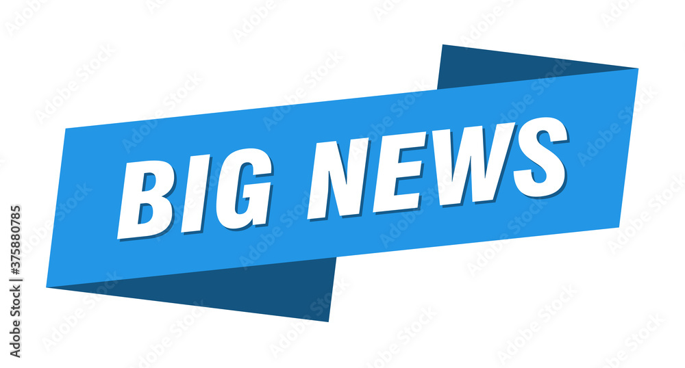 big news banner template. ribbon label sign. sticker