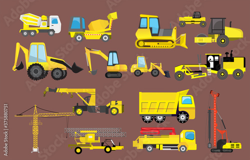 set of heavy machinery