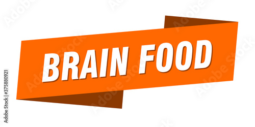 brain food banner template. ribbon label sign. sticker