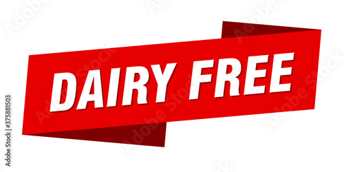 dairy free banner template. ribbon label sign. sticker