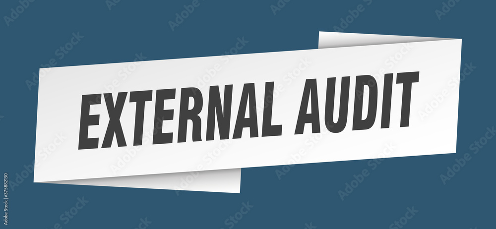 external audit banner template. ribbon label sign. sticker