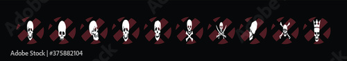 a set of human skull icon design template with various models. vector illustration