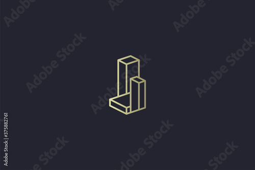 Luxury Gold Building Real Estate Logo