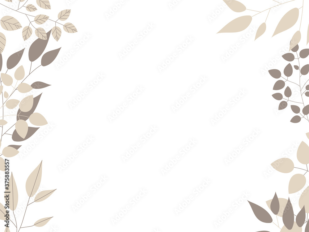 Obraz premium ガーリーボタニカルフレームイラスト