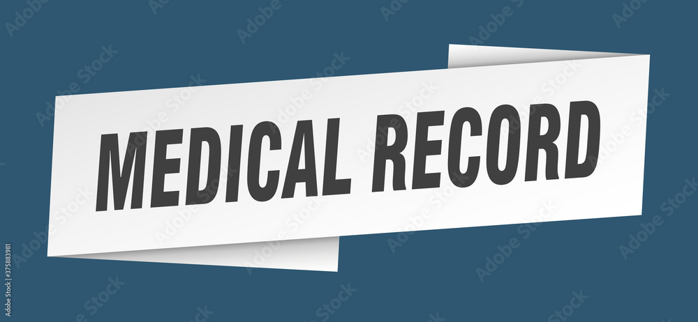 medical record banner template. ribbon label sign. sticker