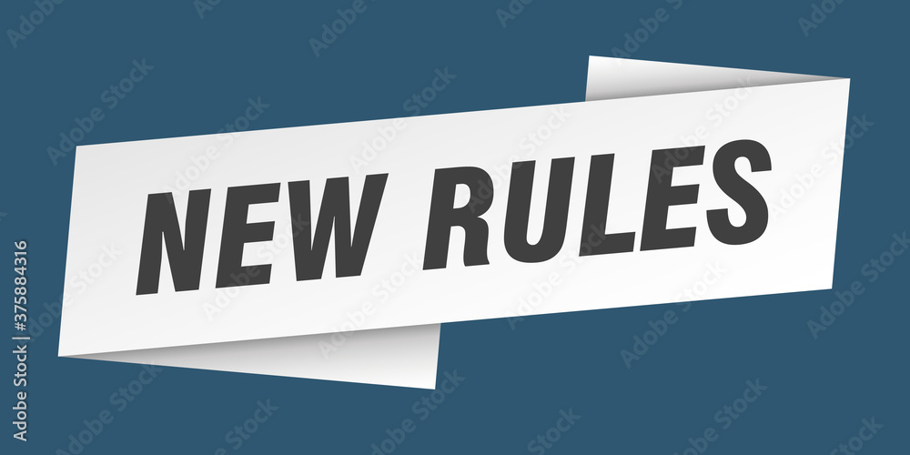 new rules banner template. ribbon label sign. sticker