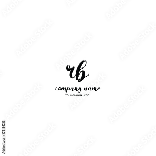 RB Initial handwriting logo template vector 