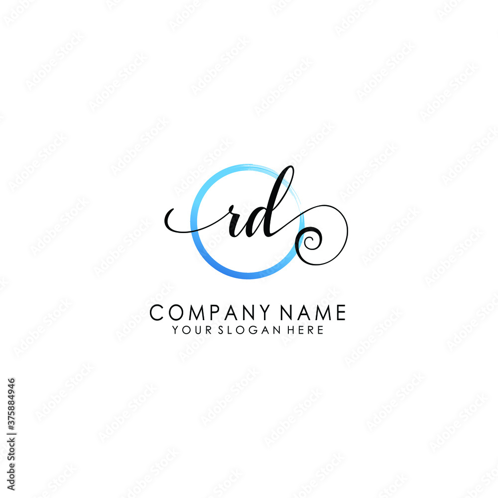 RD Initial handwriting logo template vector
RD Initial handwriting logo template vector