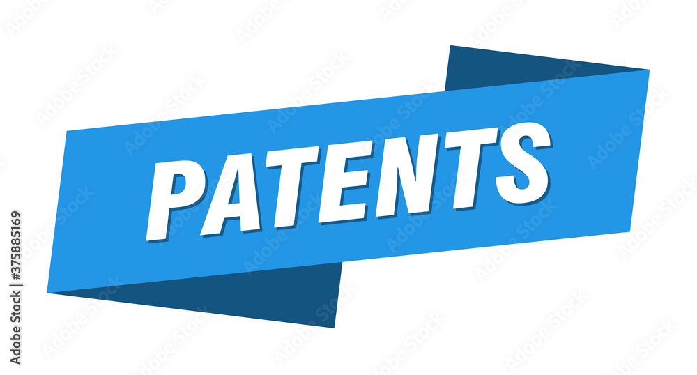patents banner template. ribbon label sign. sticker