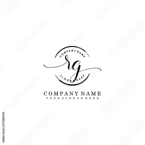 RG Initial handwriting logo template vector 