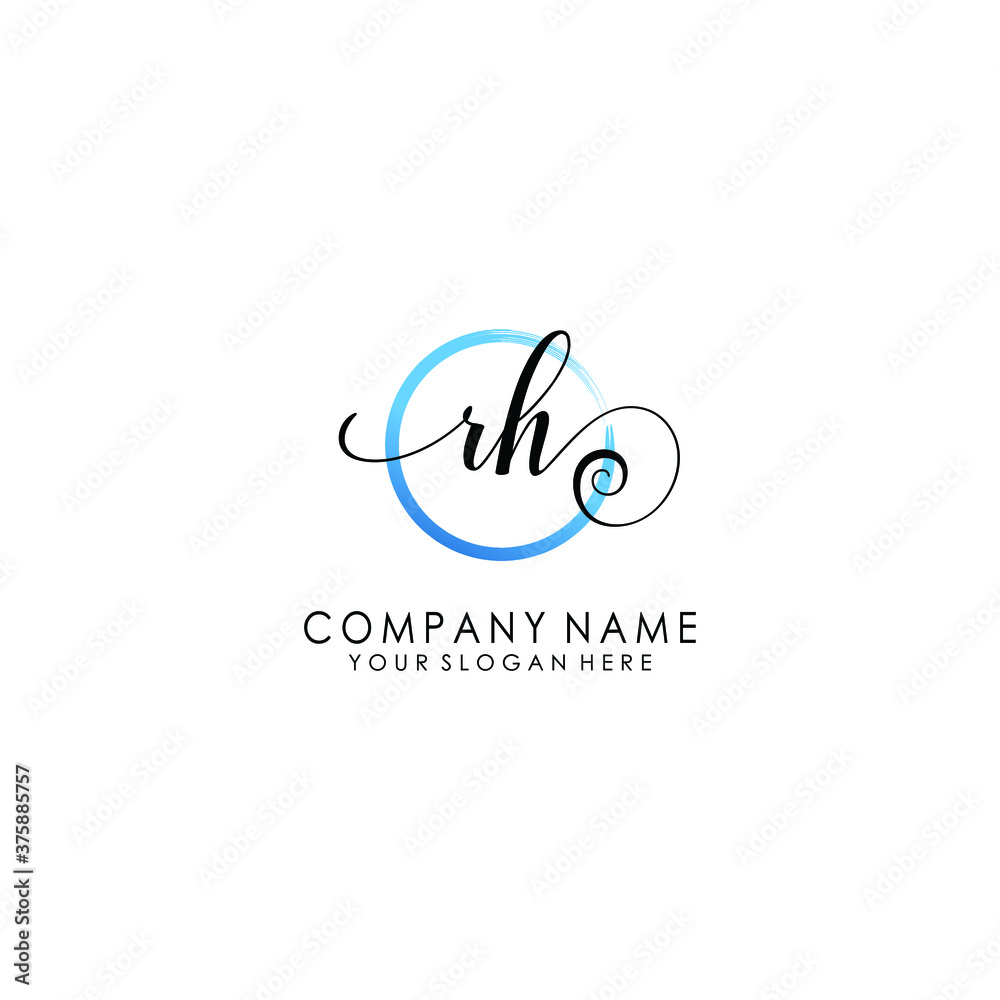 RH Initial handwriting logo template vector
RH Initial handwriting logo template vector
