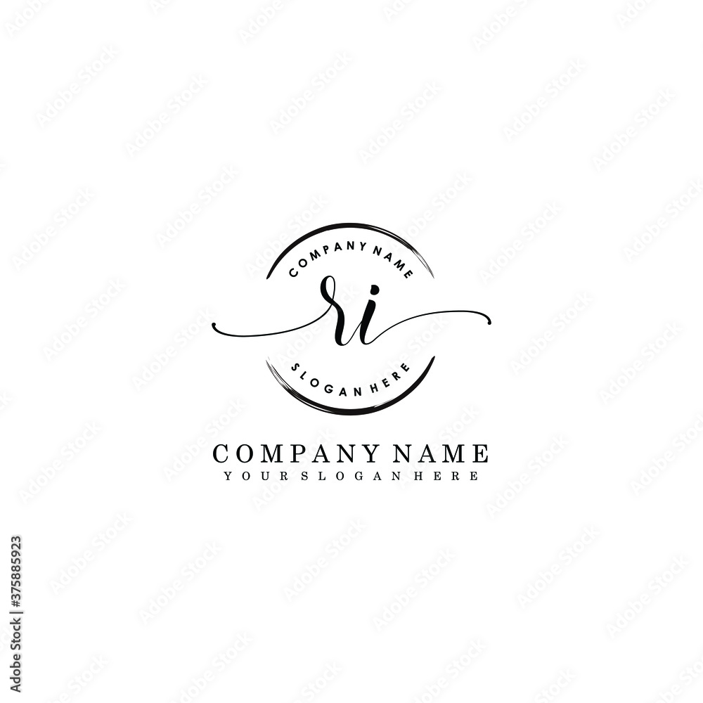 RI Initial handwriting logo template vector
RI Initial handwriting logo template vector