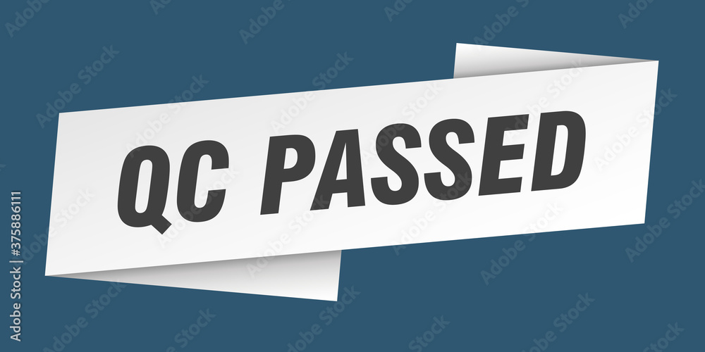 qc passed banner template. ribbon label sign. sticker
