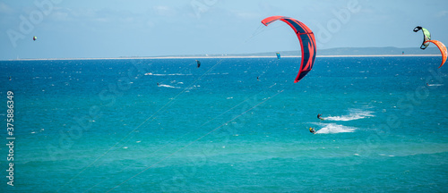 kite surfing on the atlantic ocean
