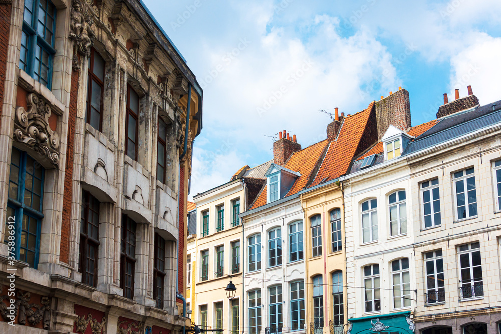 Street view of downtown in Lille, France