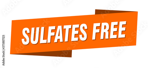 sulfates free banner template. ribbon label sign. sticker