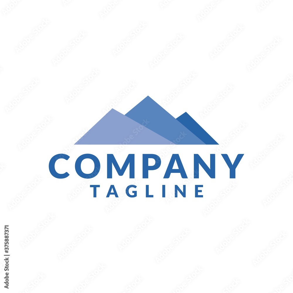 blue mountain logo. landscape illustration blue mountain logo. landscape illustration