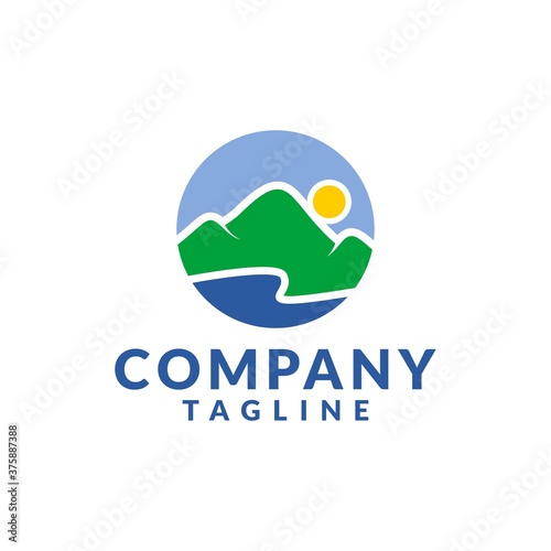 fresh creative mountain logo template
