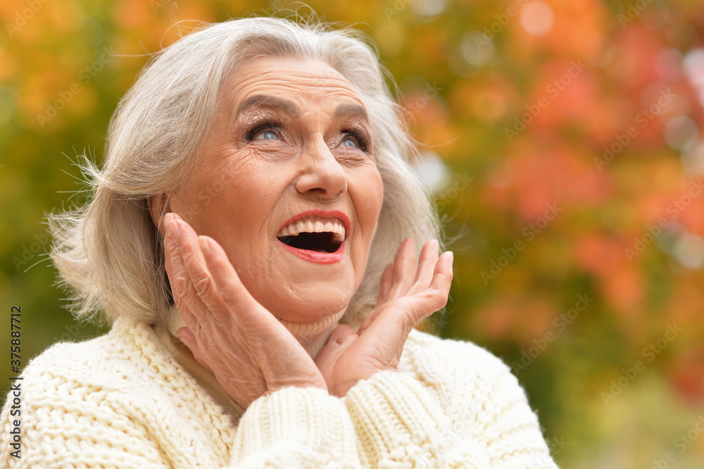 Close up portrait of happy senior woman smiling Close up portrait of happy senior woman smiling