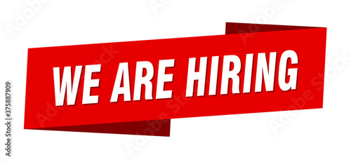 we are hiring banner template. ribbon label sign. sticker