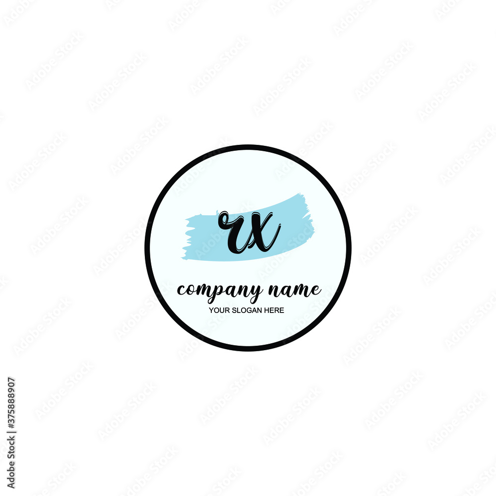 RX Initial handwriting logo template vector RX Initial handwriting logo template vector