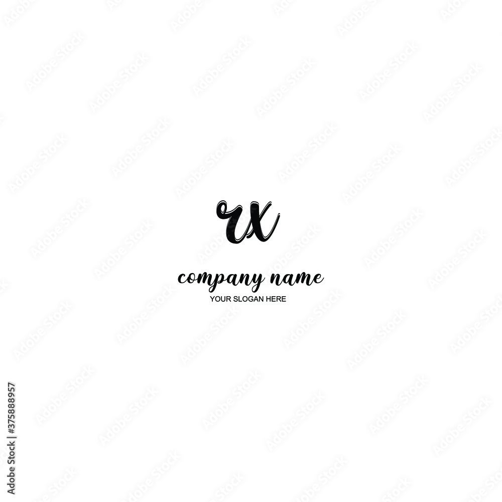 RX Initial handwriting logo template vector RX Initial handwriting logo template vector