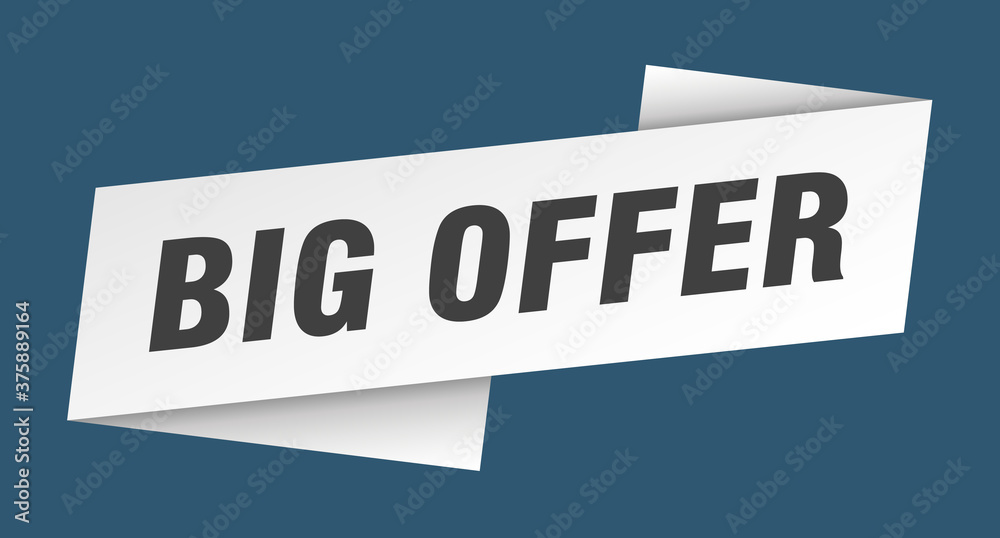 big offer banner template. ribbon label sign. sticker