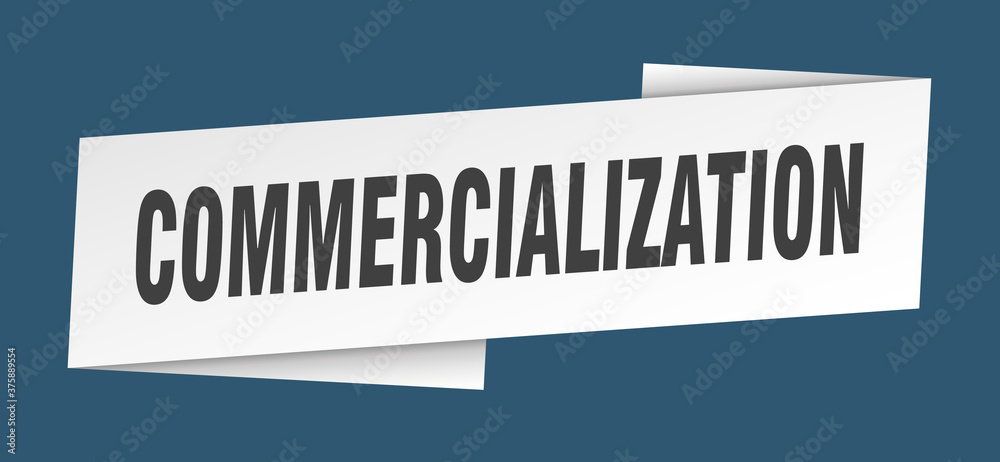commercialization banner template. ribbon label sign. sticker