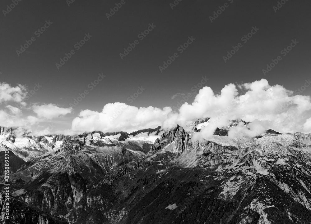 Black and White Snow covered mountains URI Andermatt