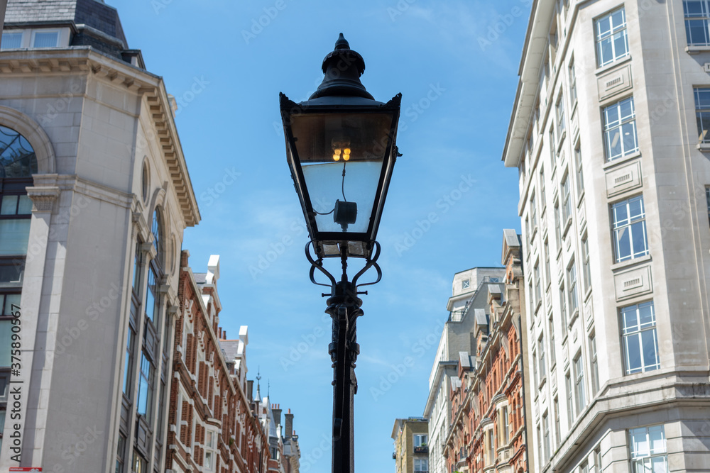 old street lamp in the city of London